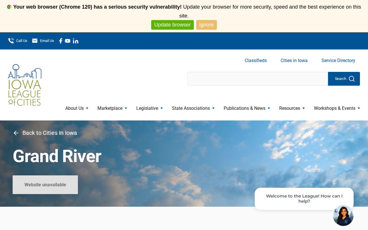 Grand River arrest records Iowa League city entry