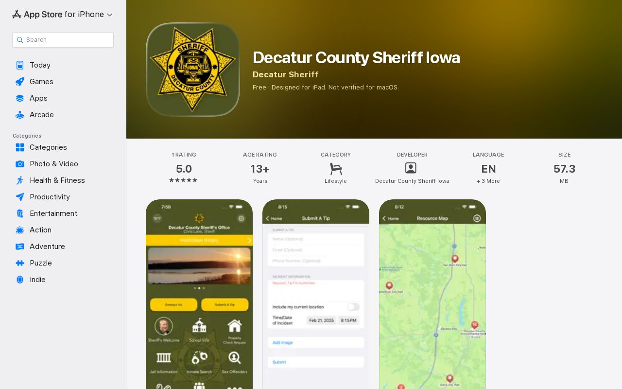 Official Decatur County Sheriff Iowa app listing