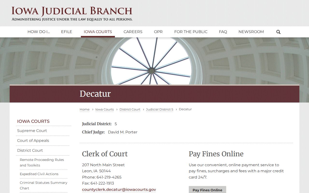 Leon Decatur County arrest court directory